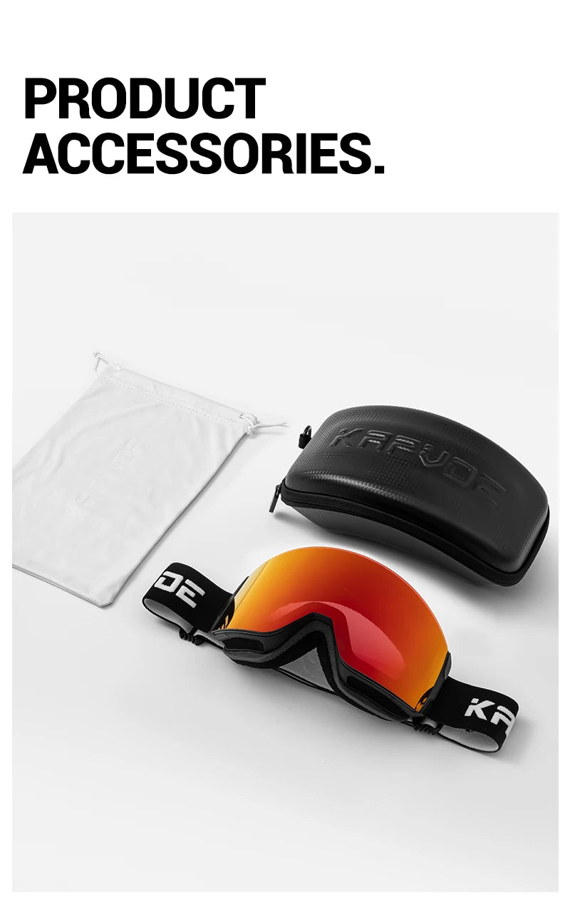 SlopeLine Magnetic Anti-Fog Ski Goggles – UV Protection & High-Contrast Lenses