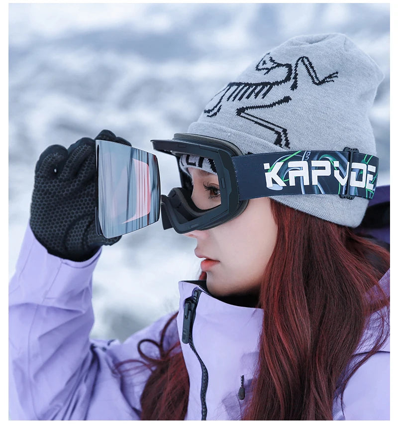 SlopeLine Magnetic Anti-Fog Ski Goggles – UV Protection & High-Contrast Lenses