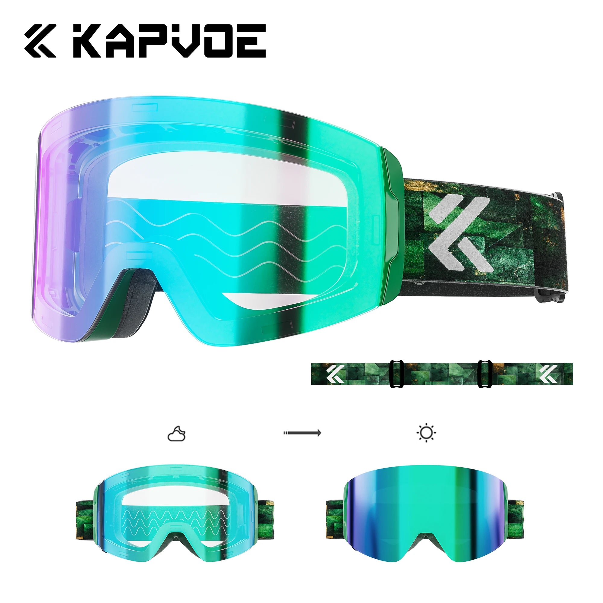 SlopeLine Magnetic Anti-Fog Ski Goggles – UV Protection & High-Contrast Lenses