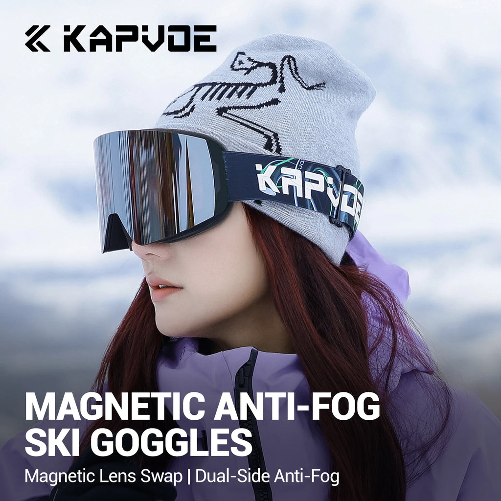 SlopeLine Magnetic Anti-Fog Ski Goggles – UV Protection & High-Contrast Lenses