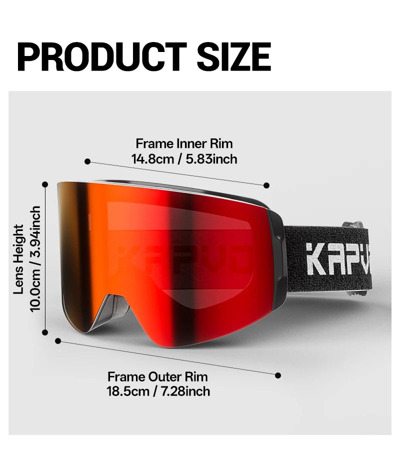 SlopeLine Magnetic Anti-Fog Ski Goggles – UV Protection & High-Contrast Lenses