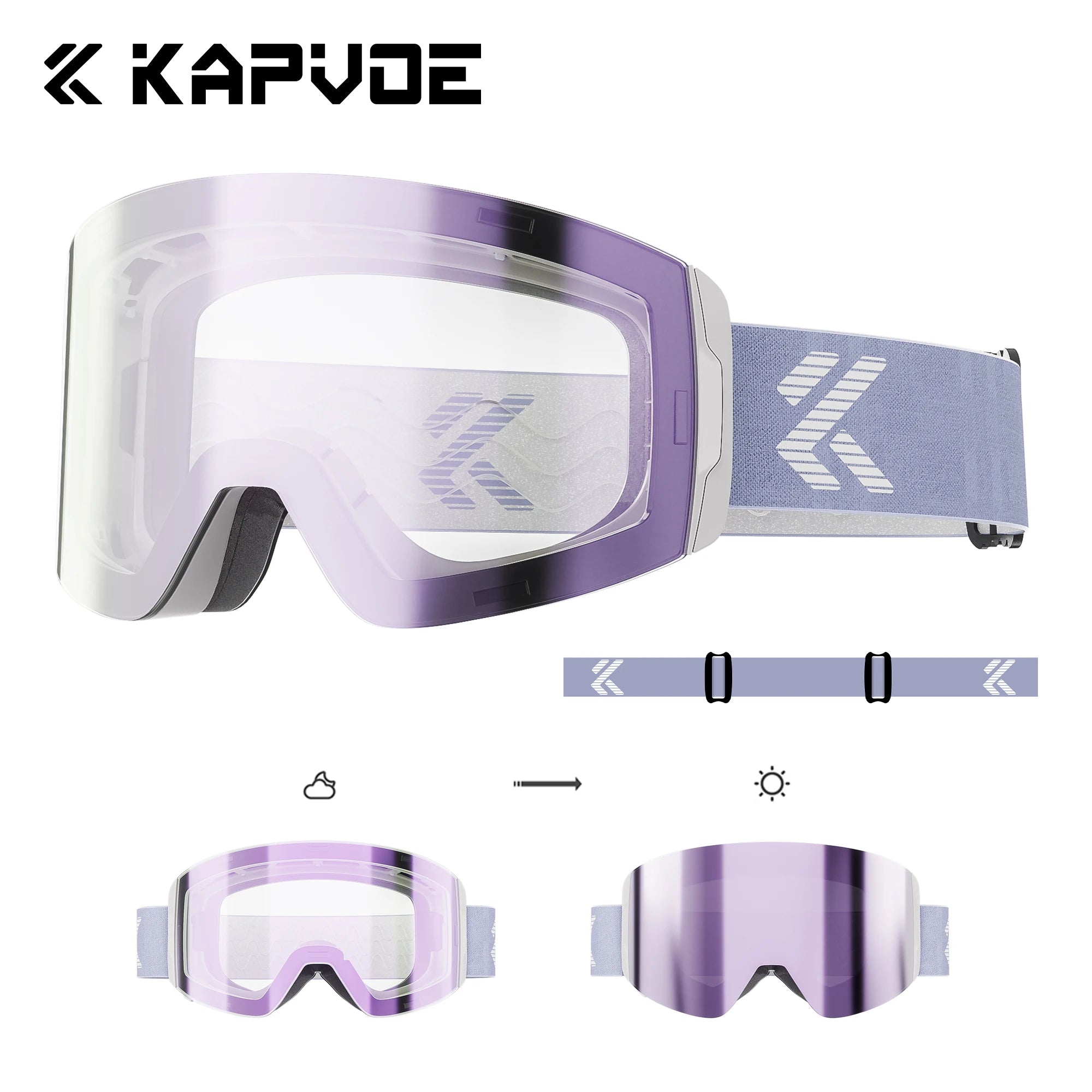SlopeLine Magnetic Anti-Fog Ski Goggles – UV Protection & High-Contrast Lenses