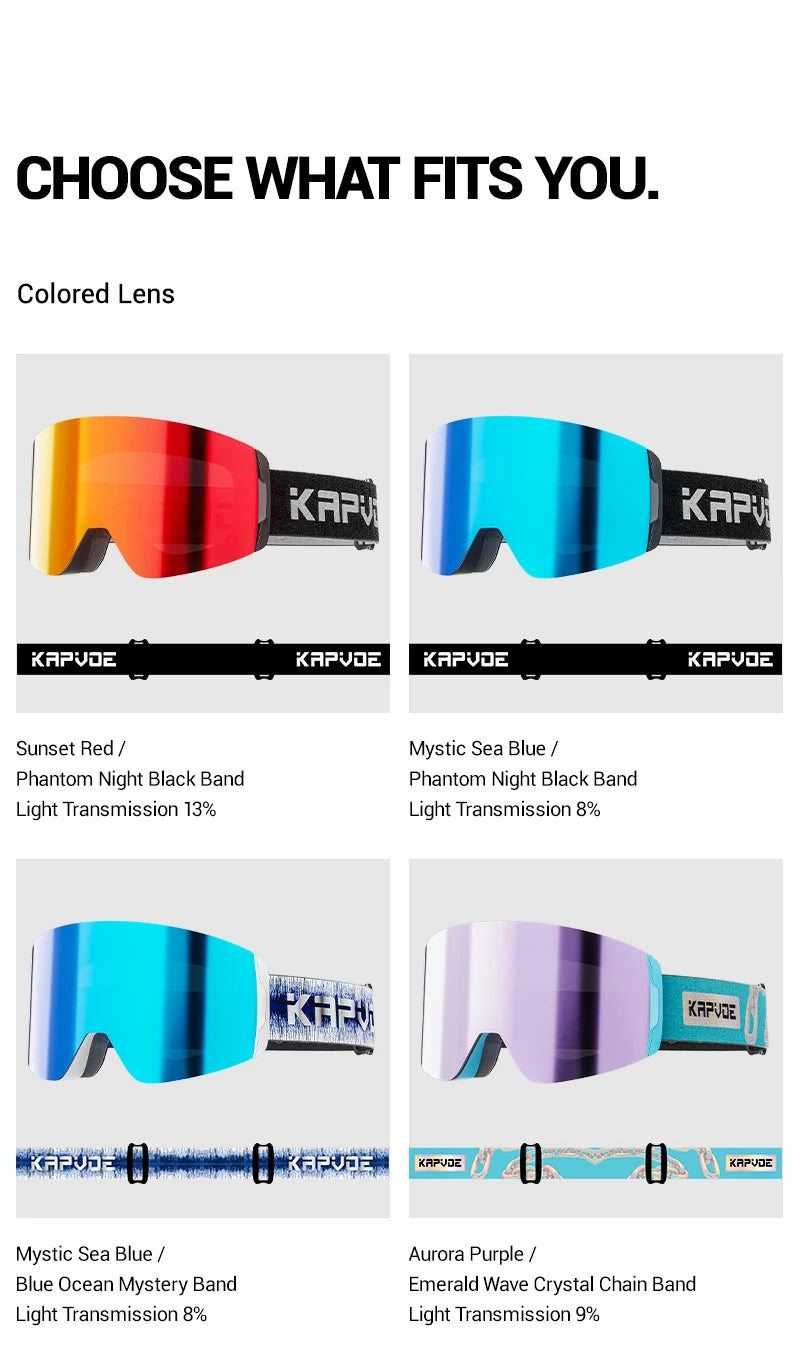 SlopeLine Magnetic Anti-Fog Ski Goggles – UV Protection & High-Contrast Lenses