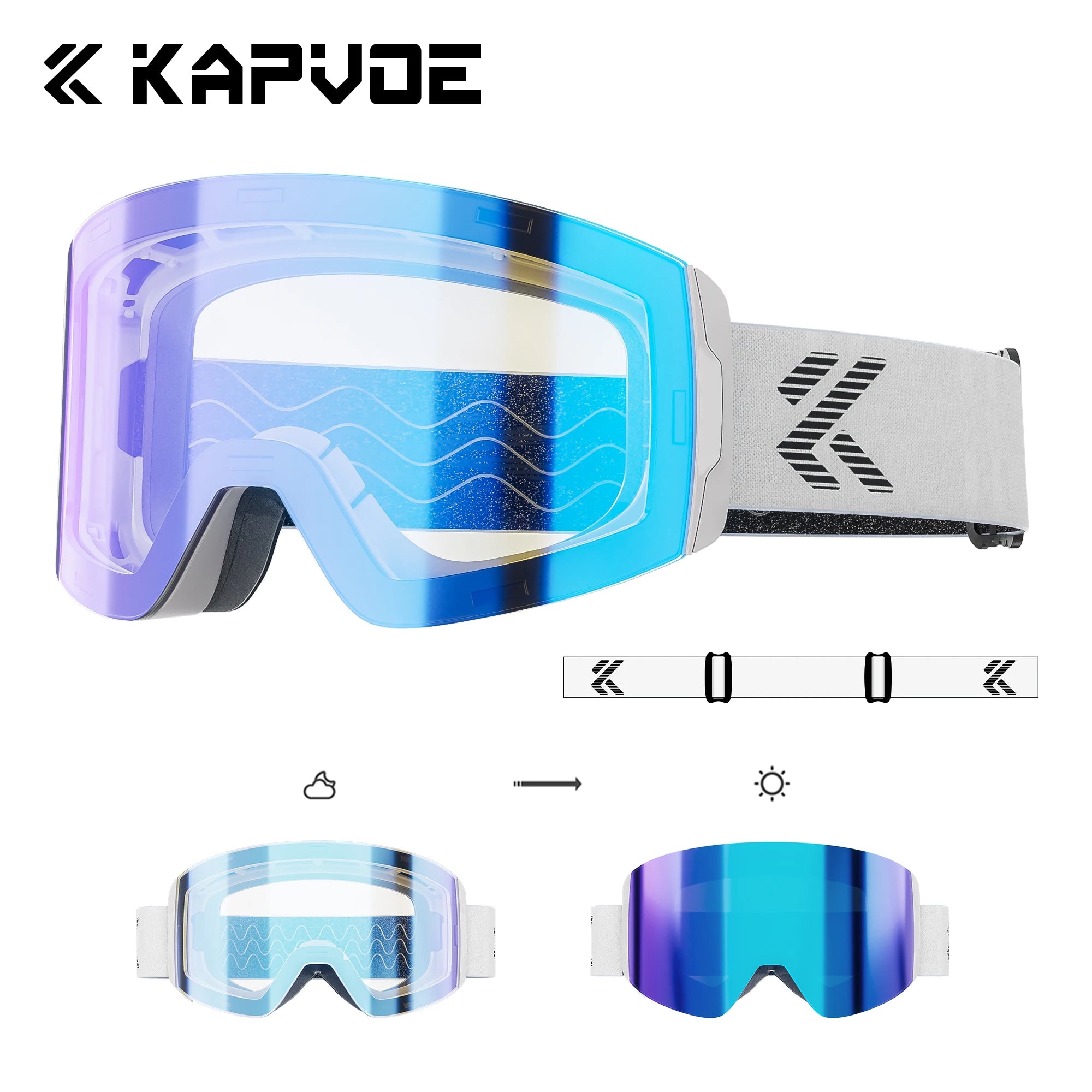 SlopeLine Magnetic Anti-Fog Ski Goggles – UV Protection & High-Contrast Lenses