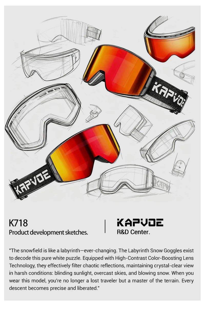 SlopeLine Magnetic Anti-Fog Ski Goggles – UV Protection & High-Contrast Lenses