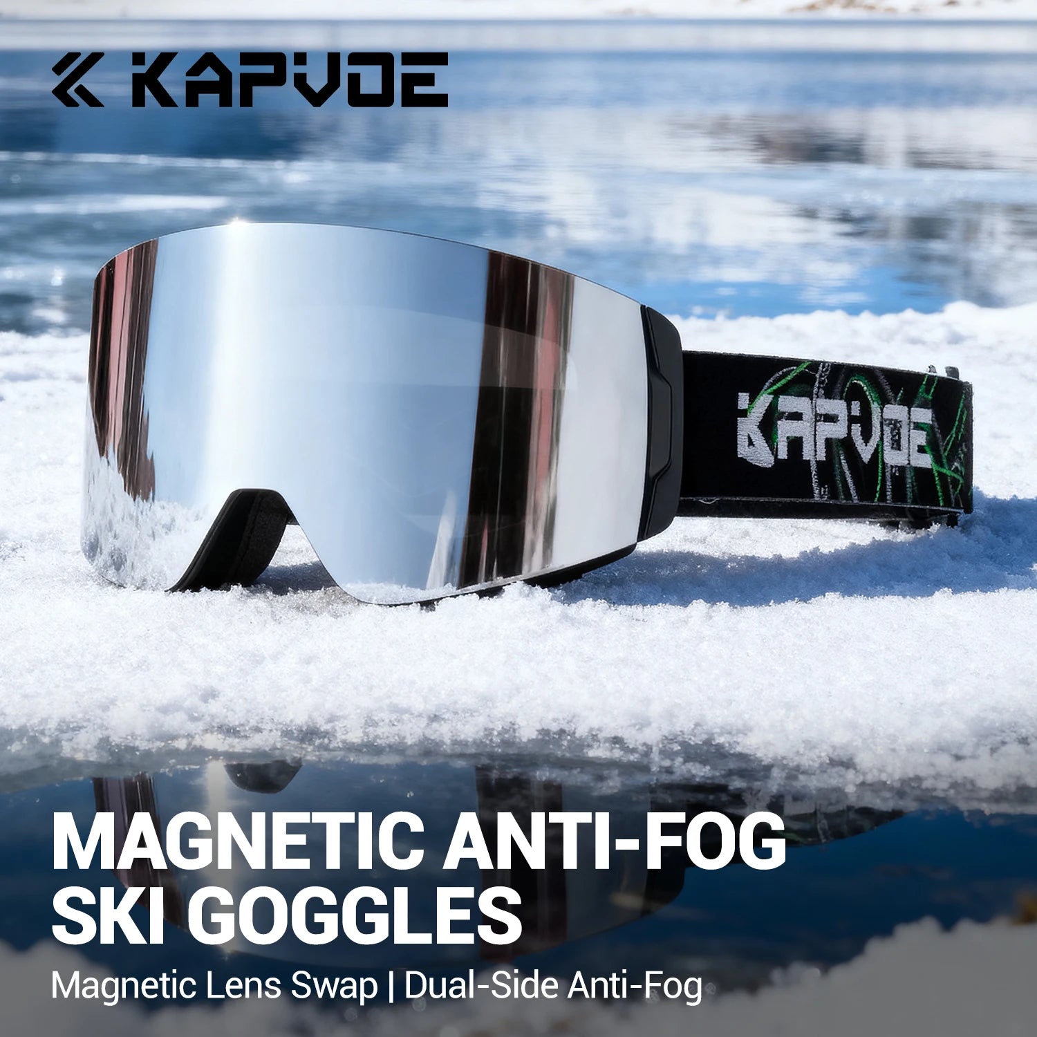 SlopeLine Magnetic Anti-Fog Ski Goggles – UV Protection & High-Contrast Lenses