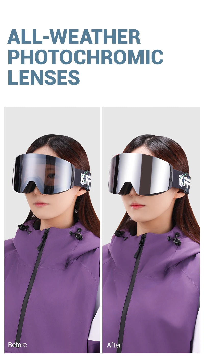 SlopeLine Magnetic Anti-Fog Ski Goggles – UV Protection & High-Contrast Lenses