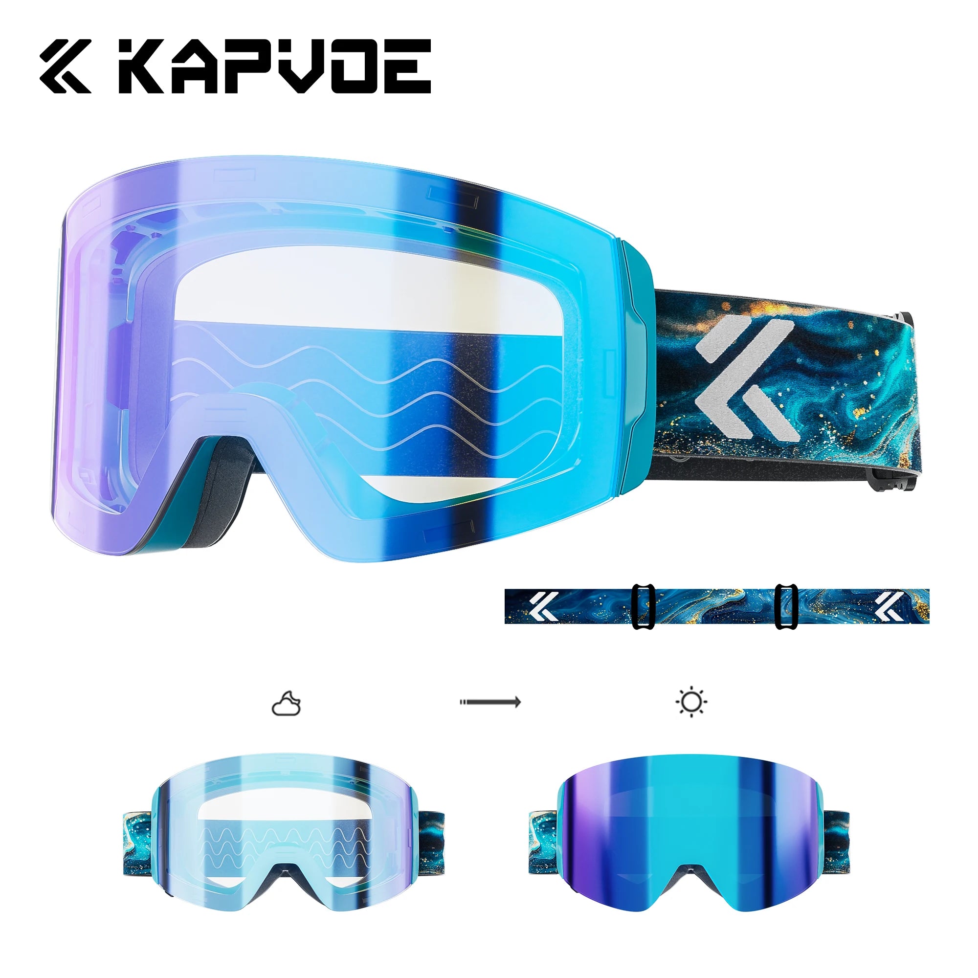 SlopeLine Magnetic Anti-Fog Ski Goggles – UV Protection & High-Contrast Lenses