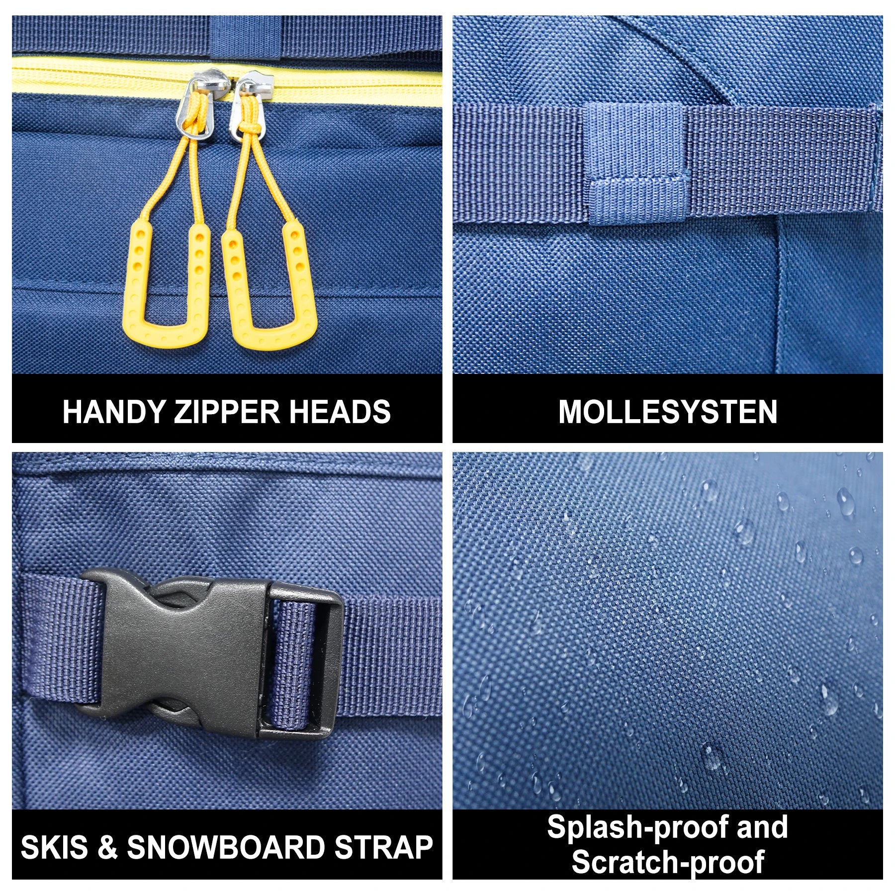 50L Ski Boot & Helmet Backpack – Waterproof Travel Snow Bag