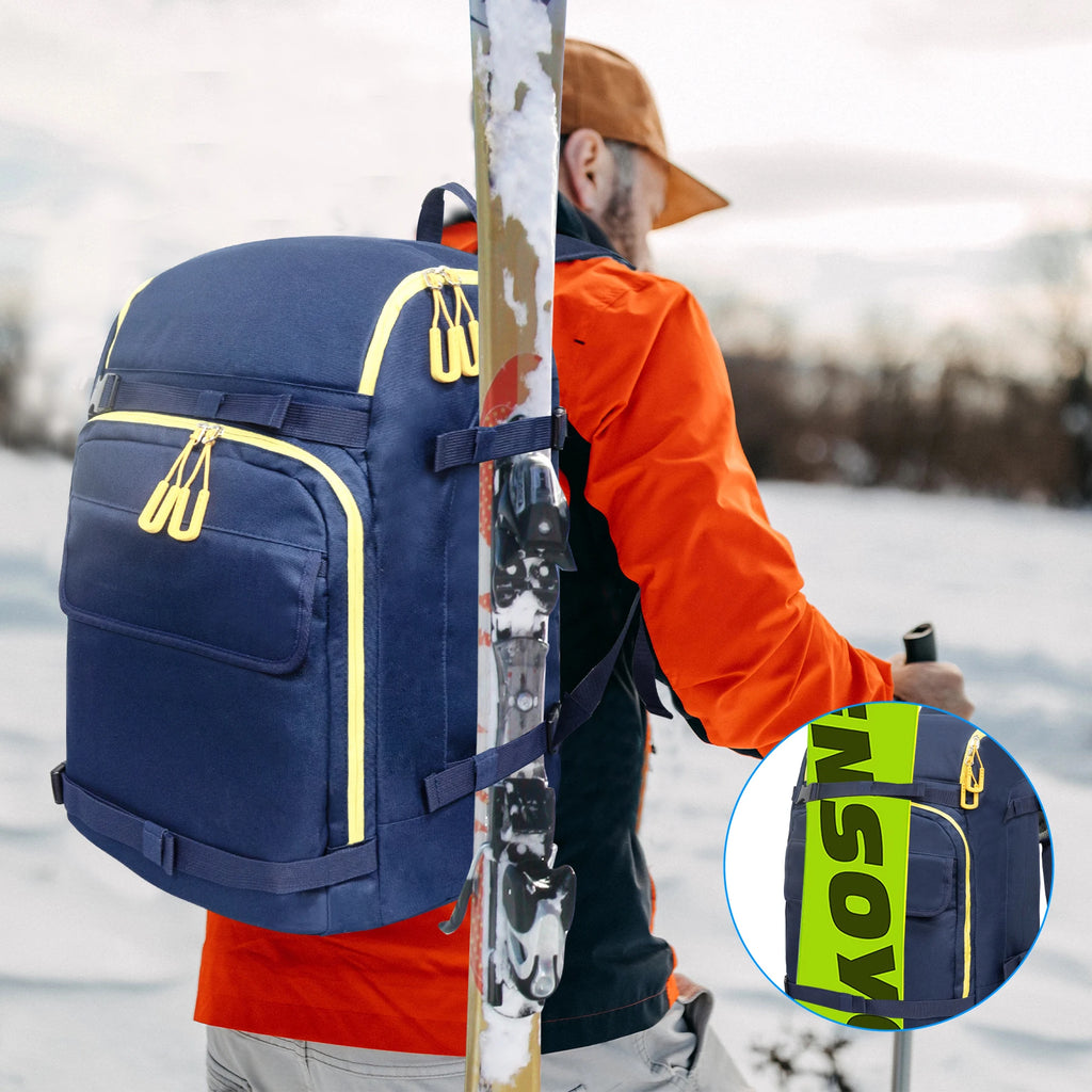 50L Ski Boot & Helmet Backpack – Waterproof Travel Snow Bag