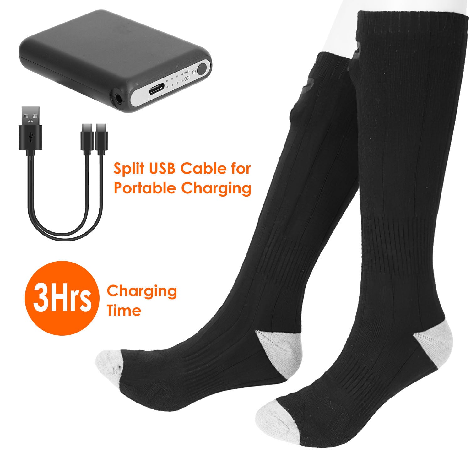 SlopeLine™ Heated Socks — Rechargeable Thermal Comfort for Winter Adventures
